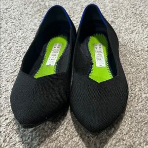 Rothy's the Point Black and Blue Women's Flats Pointed